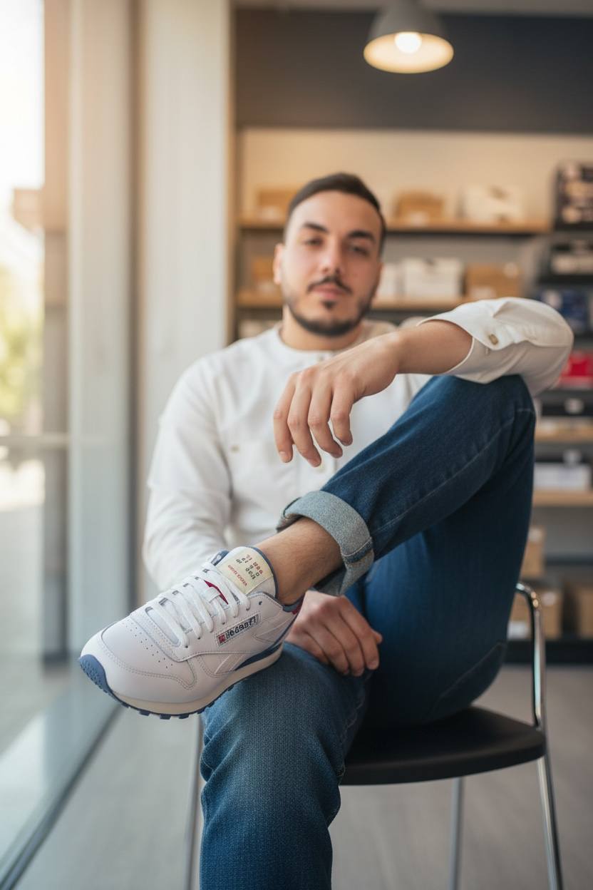 REEBOK CLASSIC WHITE BLUE